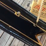 VINTAGE BLACK Clutch WITH gold chain Hardware is gold Photo 4