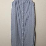 ONIA Flora Midi Dress Cover Up Sailing Blue Side Slit Cinched Neckline Medium Photo 0