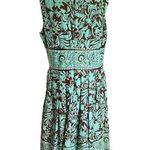 Chadwick's Vintage Chadwick Boutique Aqua and Brown sleeveless cotton dress. Photo 1