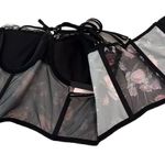 Victoria's Secret  Very Sexy Black Floral Bustier Bra Top Photo 2