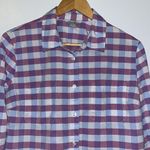 Jaclyn Smith  Button Down Shirt Blue & Purple Gingham Women’s Large L Photo 1