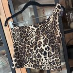 Reformation  iggy one shoulder tank top cropped leopard print deadstock fabric Photo 5