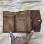 Fossil Brown Leather Warm Earth Tones Patchwork Wallet Bifold Zipper Coin Photo 3