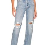 AGOLDE  90s Pinch Waist Jeans High Rise Straight Leg Distressed Rule Blue Size 28 Photo 0
