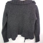 Gap L Thick Lambswool Zip Front Sweater in Charcoal Gray Photo 1