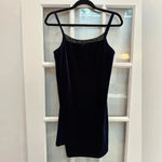 Central Park West Vintage  Navy Velvet Cami Slip Intimates Dress Size M Medium Photo 8