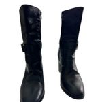 NAPOLEONI Italian Handcrafted block Mid Calf Leather black Boots Sz 39 US 8 Photo 8