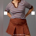 Maeve NWT  Half-Sleeve Henley Tee purple striped size Large antropologie Photo 12