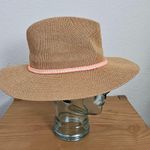 Vince Camuto Light Brown Beige Orange Ribbon Cowboy Wide Brim Straw Hat Photo 2