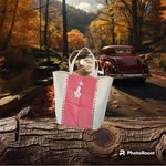 I Kiss My Dog Fun Beach Canvas Pet Lover Tote Coral on Tan NEW Photo 4