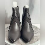 Easy Street FALCON Brown Snakeskin-Trimmed Ankle Booties Size 9.5W Pointed Toe Heels Photo 1