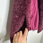 White House | Black Market NEW WHBM Long Faux Fur Vest in Cabernet Red Photo 6