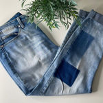 Bandolino  lisbeth raw ankle hem patchwork dyed Capri jeans.  Size 10. Photo 0