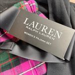 Ralph Lauren Lauren NWT 2 Piece Black Knit Top Pink Plaid Long Pant Pajamas Set Photo 7