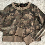 Free People ‎ camo wool cashmere button down sweater XS Photo 0