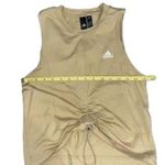 Adidas Womens  Cinch Tank Top Tan Khaki Ribbed Cotton Cropped Tank Top Size XS Photo 7