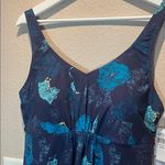 New L.L. Bean Women’s Tankini Top Navy Blue Sea Glass Soft Drape Size 16 NWT Photo 2