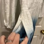 Universal Threads Universal Thread Small Dress Tie-Dye Blue Ombré Long Sleeve‎ Tiered Cotton Gauze Photo 4