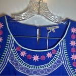 JODIFL NWT Blue Embroidered Sleeveless Shift Dress size S Photo 8