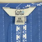 Croft & Barrow  Top Women's 2XL Blue White Floral Embroidered Flutter Sleeve NWT Photo 4