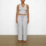 SKIMS  Cotton Jersey Straight Leg Pants Heather Grey NWT Photo 1