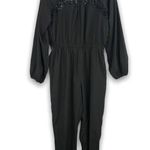 Blush Noir - Black Crochet Back Jumpsuit - Medium Photo 6