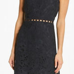 Sam Edelman  Navy‎ Lace Cap Sleeve Sheath Dress Cutout Waist Photo 0