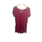 DB Bloom Red Short Sleeved Summer Romper L Stretch Tie Waist Womens NEW Size L Photo 1