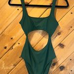 Aerie Cut Out Scoop One Piece Swimsuit in sycamore green Photo 4