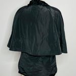 Betsey Johnson Black Fur Lined Cape Coat- Size Medium- Missing Belt Photo 7
