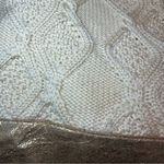 Tory Burch Tote Bag Cable Knit METALLIC GOLD TRIM Wool Silk Lining Horse READ! Photo 4