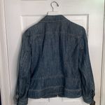 Lafayette 148 New York Zip Front Denim Jean Jacket Petite Size 8 Blue Photo 6