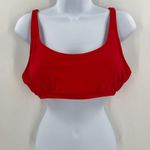 Billabong Solid Cherry Red Scoop Neck Wide Strap Swim Bikini Top Bathing Suit Swimwear Photo 4