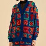 Farm Rio  Crochet Icons Cardigan multicolored size S blue red pink Photo 0