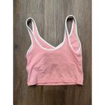 Aerie OFFLINE Pink Cropped Tank Top White Trim XS Photo 1