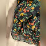 Old Navy Size L Navy Blue Cotton Bananas Tropical Palm Peint Button Down Shirt Photo 3