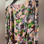 SALONI Silk Floral Ruffle Mini Dress Multicolor Light Pink Lined Slip Size 8 Photo 7