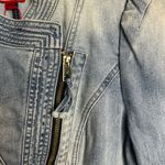VERO MODA  Moto Style Denim Jacket Size Small Blue New Photo 4