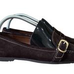Talbots  Vintage Flats Loafers Chocolate Brown Suede Leather Buckle Size 9W Photo 1