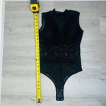 None Black floral lace sheer bodysuit top Photo 8