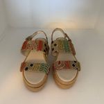 Alice + Olivia  Anastasia Sequin Embroidered Jute Platform Sandal - Size 38 / 7.5 Photo 2