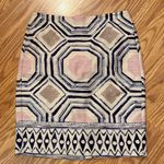 Loft The Geometric Patterned mini Skirt in Pink and blue. Size 4. Photo 0