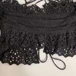 For Love & Lemons Anabelle Eyelet Crop Top Women's XS in Black Photo 12