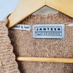 Vintage Jantzen Granny Sweater‎ Vest Womens L Tan Cable Knit Embroidered Floral Brown Size L Photo 5