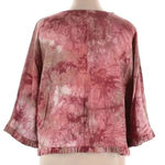 For Cynthia  Red & Pink Tie Dye Linen Blend Ruffle Blouse Women’s Size XL Photo 1