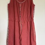 Johnny Was Elia Tie Linen Jumpsuit womens small rust red Photo 4
