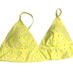 Aerie Bikini Top Triangle V Neck Removable Cups Geometric Yellow L Photo 0
