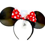 Disneyland Minnie Mouse Classic Polka Dots Bow Ears Black w/ Red & White, NWT Photo 0