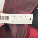 Tribal Pants Womens Size 4 Red Black Denim Slim Straight Stretch Animal Print Photo 3