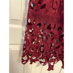 Chi Chi London Burgundy Lace Floral Midi Dress Off Shoulder Design Womens Size S Photo 2